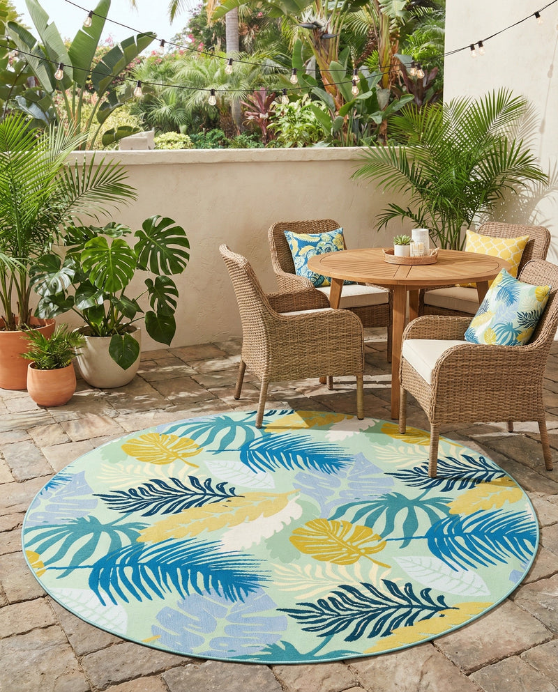 Seaside Blooms Collection Area Rug -  Sunkiss Round Multi  lifestyle 53