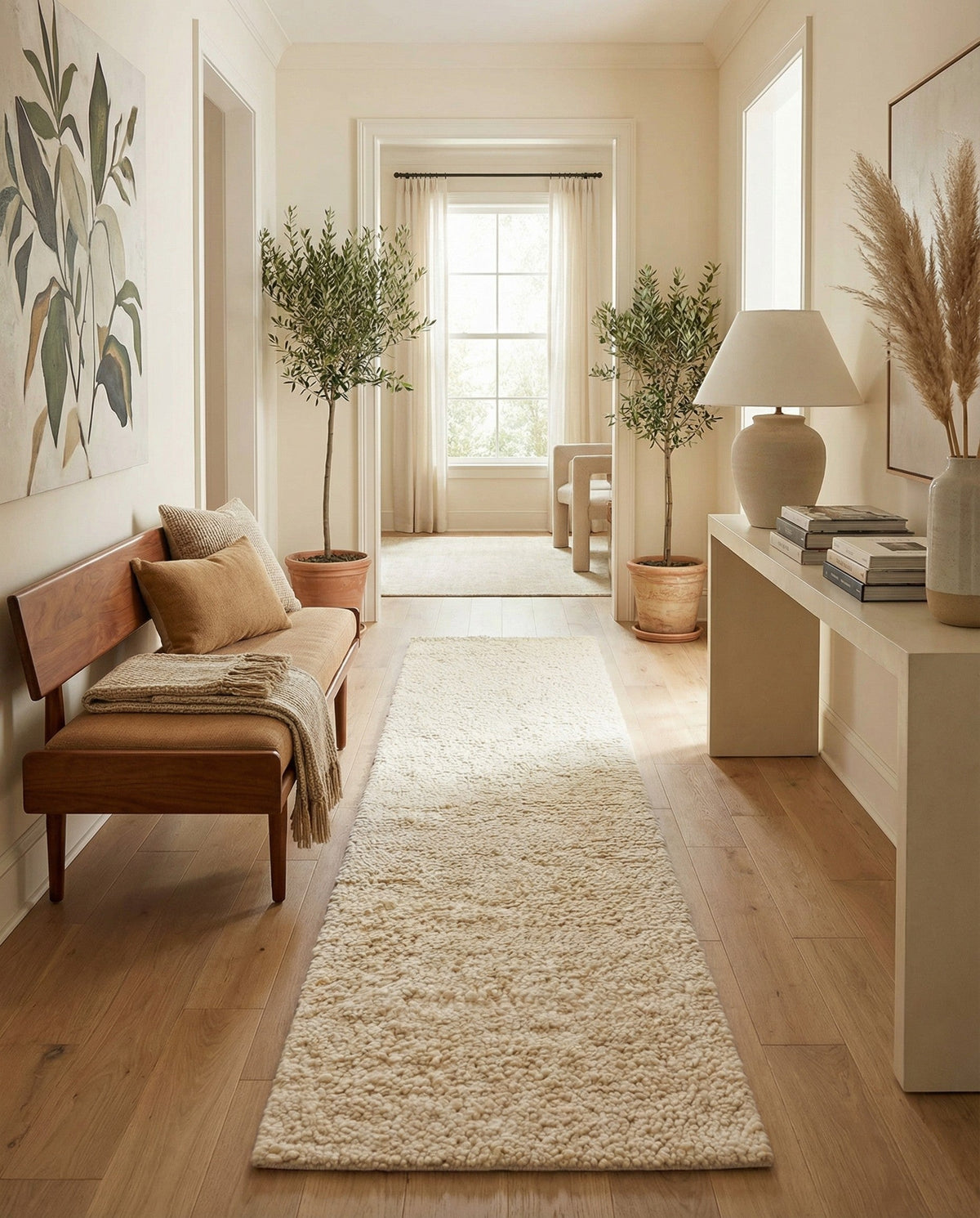 Wellington Luxe Shag Collection Area Rug - Kapiti Runner Moroccan Ivory  lifestyle 111