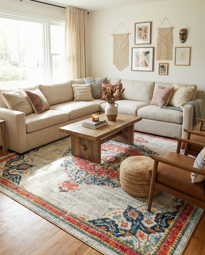 Brighton Terrace Collection Area Rug - Hove (Ivory) Rectangle Ivory  lifestyle 8