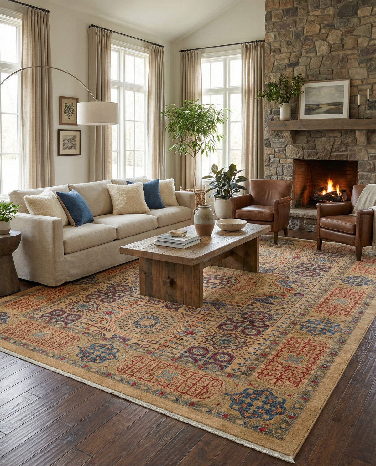 Ottoman Elegance Collection Area Rug -  Ephesus Rectangle Beige  lifestyle 18