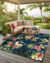 Seaside Blooms Collection Area Rug -  Leaf Rectangle Multi  lifestyle 8