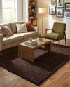Plush Oasis Collection Area Rug - Serenity (Chocolate Brown) Rectangle Chocolate Brown  lifestyle 37