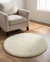 Plush Oasis Collection Area Rug - Serenity (Pure Ivory) Round Pure Ivory  lifestyle 40