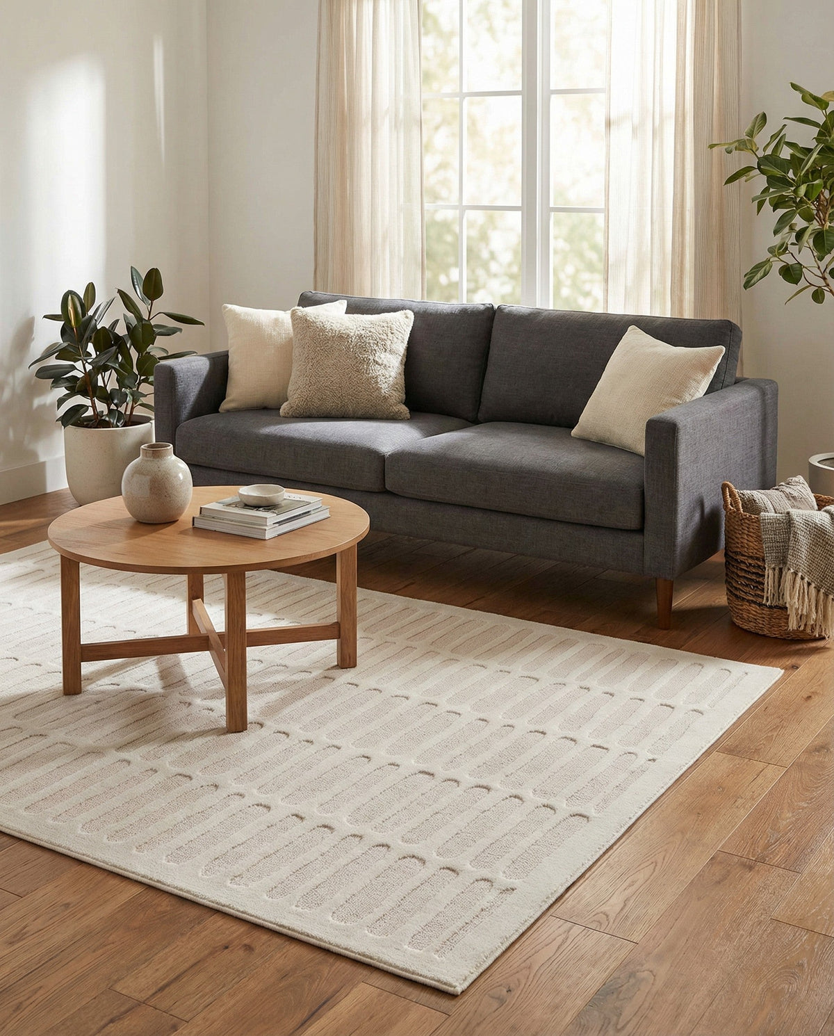 Haven Tapestry Collection Area Rug -  MistyRidge Rectangle Ivory White  lifestyle 5