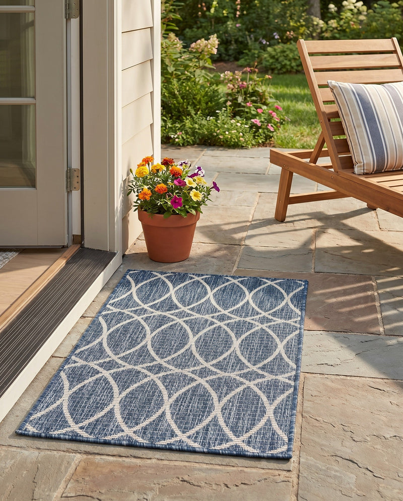Savannah Pergola Collection Area Rug -  Pavilion (Blue) Rectangle Blue  lifestyle 11