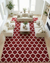 Lattice Gardens Collection Area Rug -  Bloomfield (Dark Terracotta) Rectangle Dark Terracotta  lifestyle 9