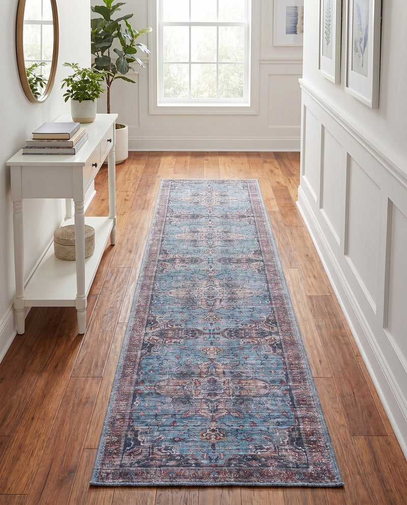 Zahara Oasis Collection Area Rug -  Casablanca Runner Blue  lifestyle 80