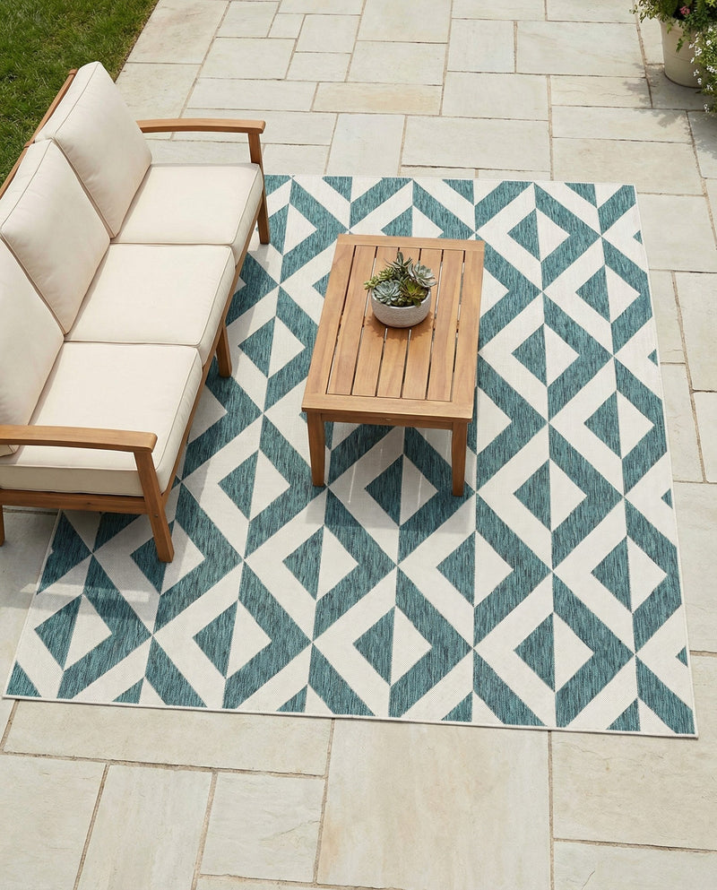 Urban Oasis Rugs Collection Area Rug -  Highrise (Teal) Rectangle Teal  lifestyle 17