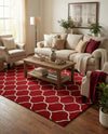 Trellis Mosaic Collection Area Rug -  Pergolatown (Red) Rectangle Red  lifestyle 8