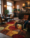 Bistro Lounge Collection Area Rug -  Cappuccino Rectangle Multi  lifestyle 27