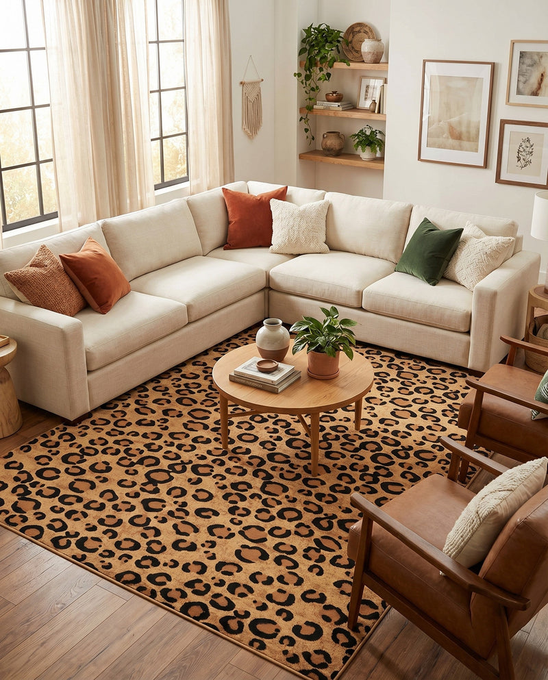 Savannah Sojourn Collection Area Rug -  Mara Rectangle Light Brown  lifestyle 20