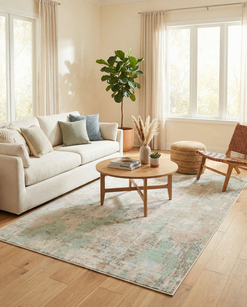 Lagoon Oasis Collection Area Rug -  Seagrass Rectangle Teal  lifestyle 29