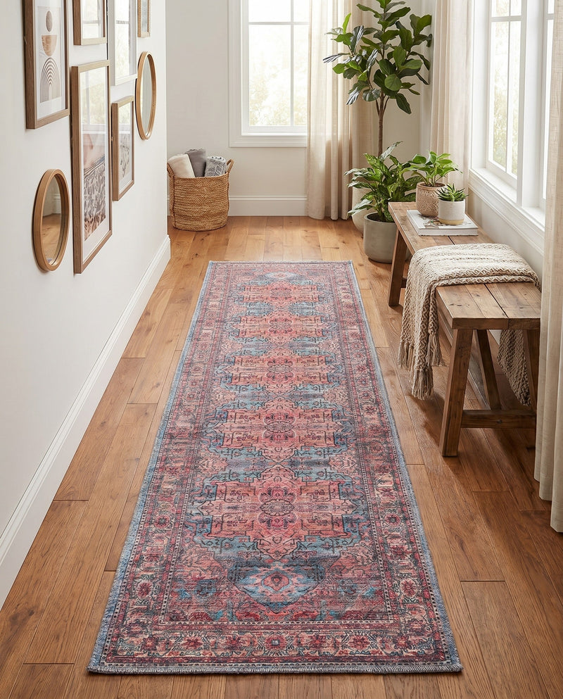 Zahara Oasis Collection Area Rug -  Fez Runner Blue  lifestyle 67