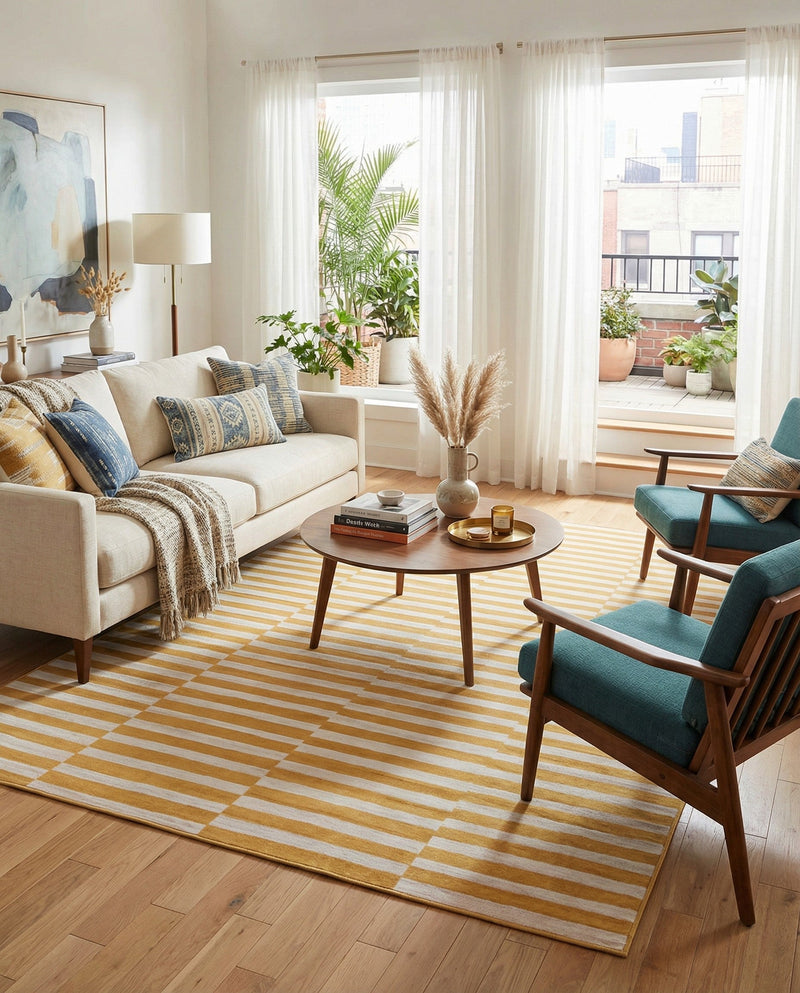 Soho Elegance Collection Area Rug -  Hudson (Yellow) Rectangle Yellow  lifestyle 27