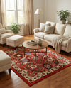 Tabriz Tapestry Collection Area Rug - Sahand (Terracotta) Square Terracotta  lifestyle 32