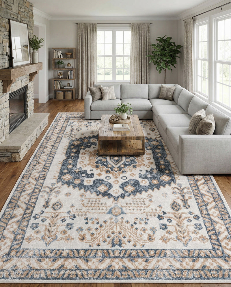 Cambridge Classics Collection Area Rug -  Pembroke (Cream) Rectangle Cream  lifestyle 14
