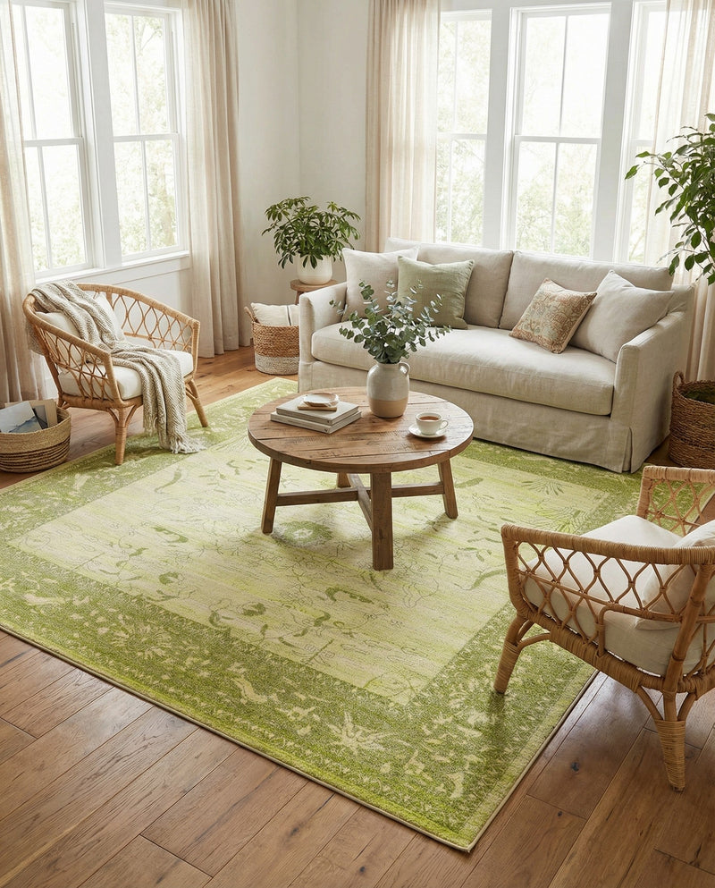 Horizon Collection Area Rug -  Apex (Light Green) Square Light Green  lifestyle 29