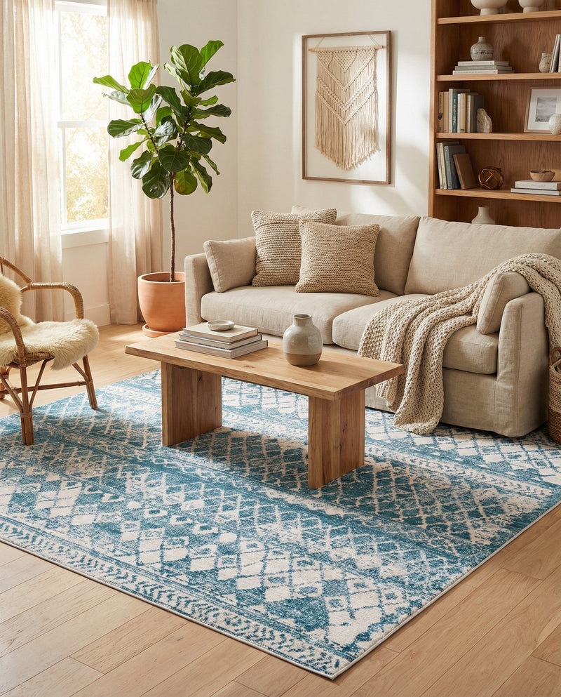 Dresden Elegance Collection Area Rug -  Zittau Rectangle Blue  lifestyle 29