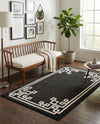 Aegean Labyrinth Collection Area Rug -  Rhodes Rectangle Black  lifestyle 20