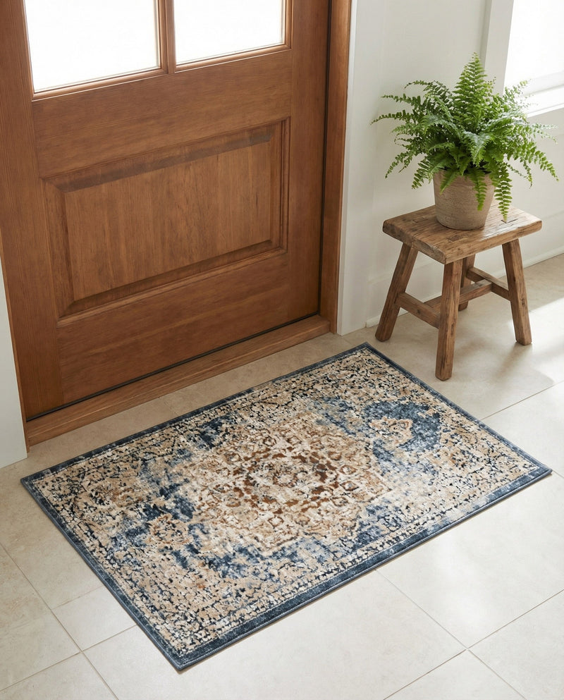 Coastal Manor Collection Area Rug -  Pelican Rectangle Dark Blue  lifestyle 42