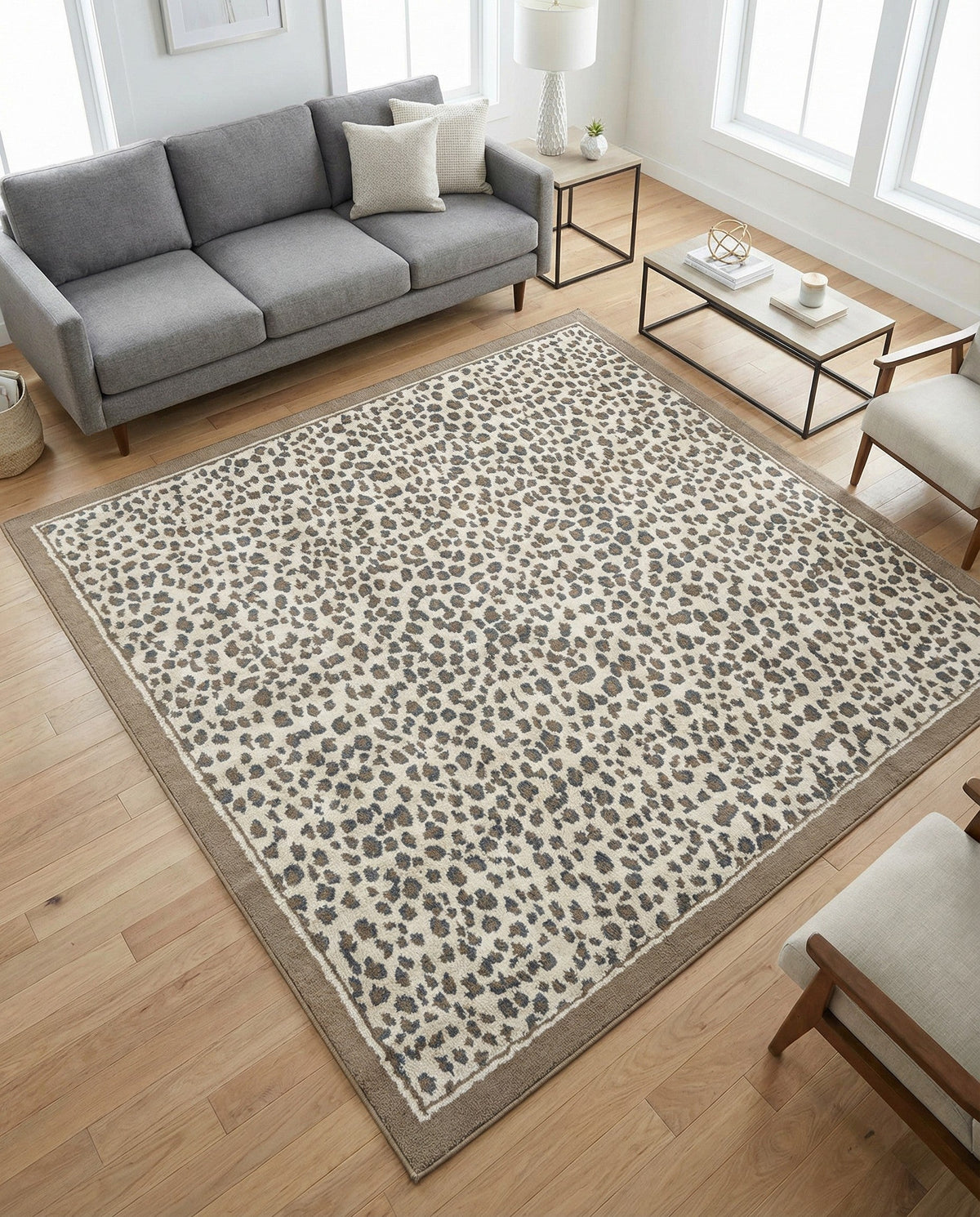 Savannah Sojourn Collection Area Rug - Serengeti Square Brown  lifestyle 193