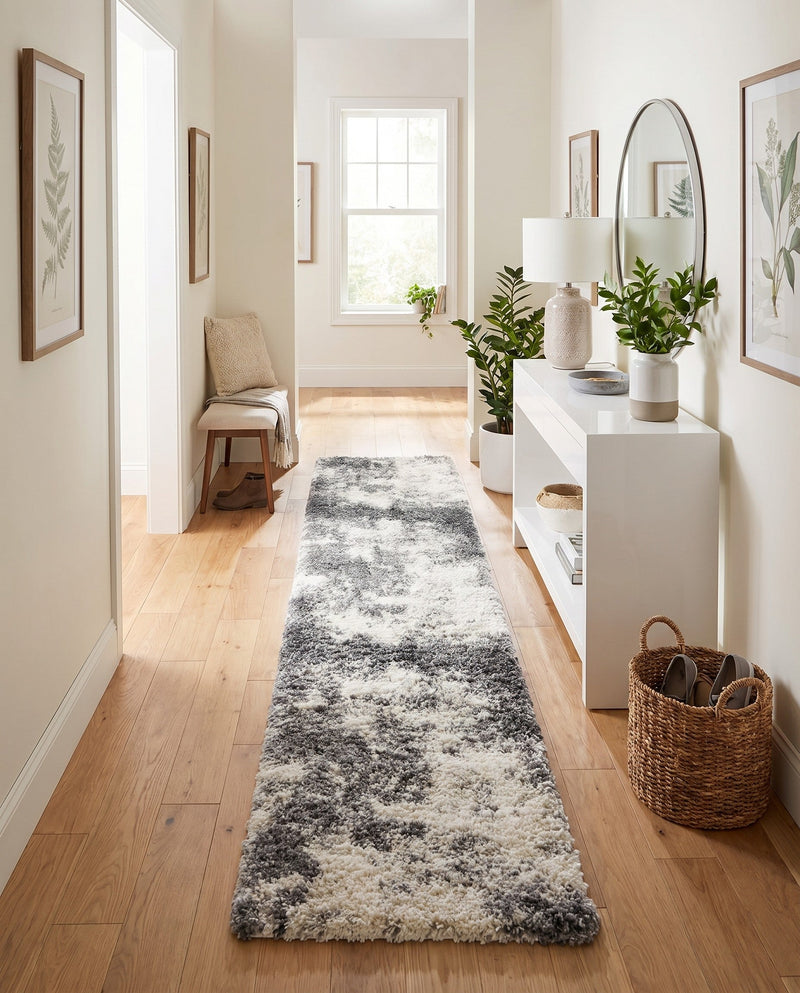 Cozy Haven Shag Collection Area Rug -  Tranquility (Smoke Gray) Runner Smoke Gray  lifestyle 66