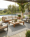 Savannah Pergola Collection Area Rug -  Pergola (Gray) Square Gray  lifestyle 71