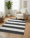 Tassel Trail Collection Area Rug - Pathway (Navy Blue) Rectangle Navy Blue  lifestyle 7