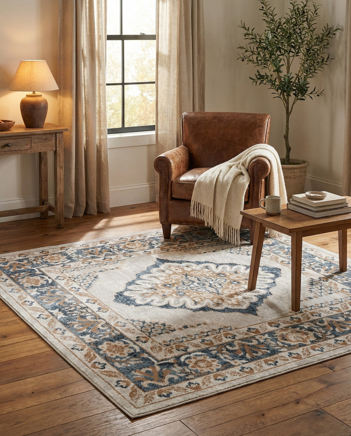 Cambridge Classics Collection Area Rug -  Magdalene (Cream) Square Cream  lifestyle 82