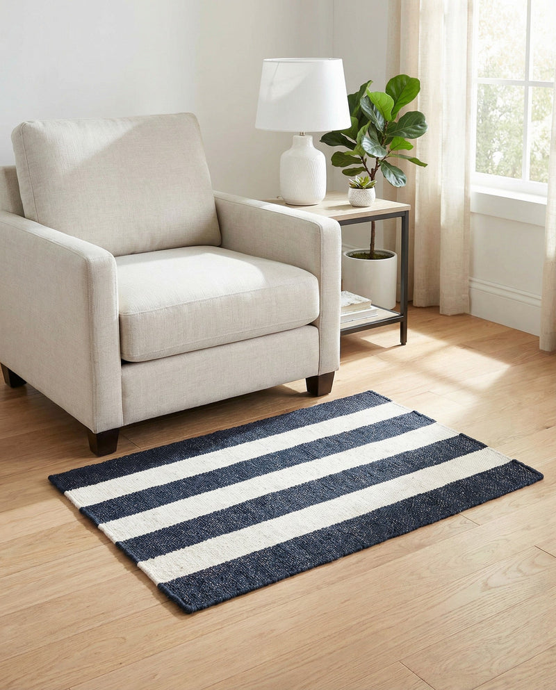 Martha's Vineyard Blueprints Collection Area Rug - Edgartown Rectangle Nautical Navy  lifestyle 46
