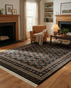 Samarkand Elegance Collection Area Rug -  Margilan (Dark Green) Rectangle Dark Green  lifestyle 27