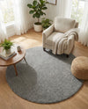 Solid Shag Seaside Collection Area Rug - Azure Cove (Gray) Round Gray  lifestyle 46