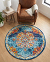 Beverly Grove Collection Area Rug - Melrose (Multi) Round Multi  lifestyle 50