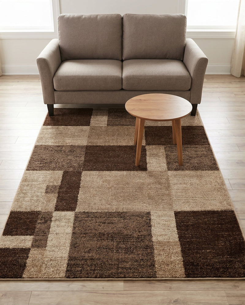 Autumn Meadow Collection Area Rug -  Sycamoreside (Light Brown) Rectangle Light Brown  lifestyle 11