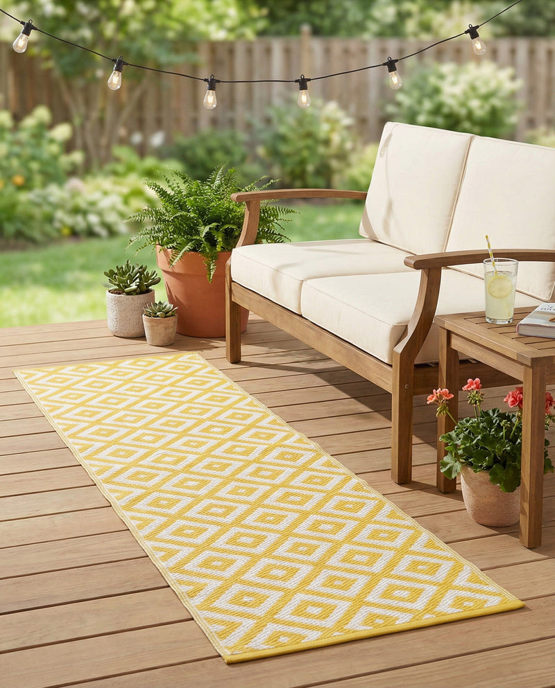 Urban Oasis Rugs Collection Area Rug -  Rooftop (Yellow Ivory) Runner Yellow Ivory  lifestyle 49