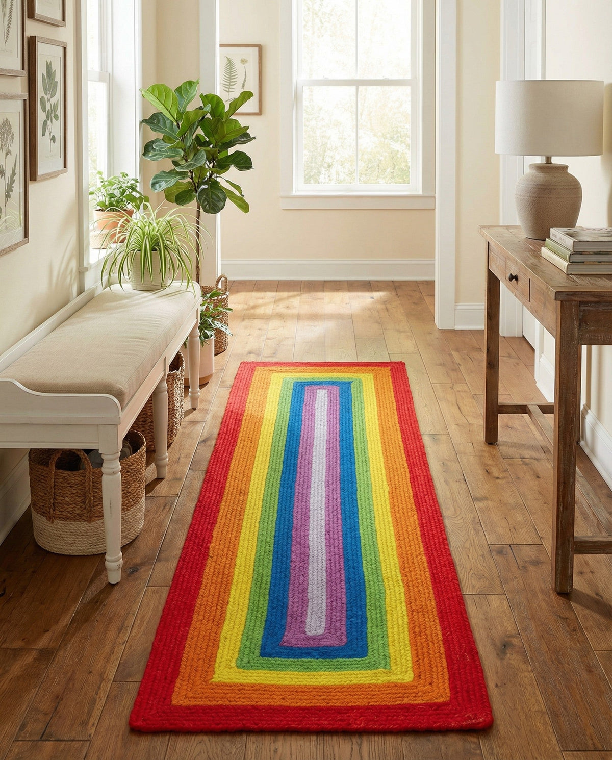 Sunset Isle Wool Braids Collection Area Rug - Paradise Runner Multi  lifestyle 43