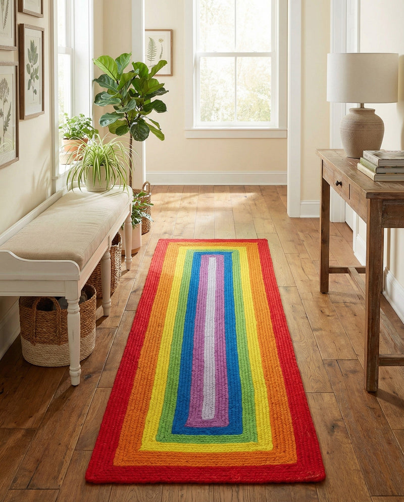 Sunset Isle Wool Braids Collection Area Rug - Paradise Runner Multi  lifestyle 43