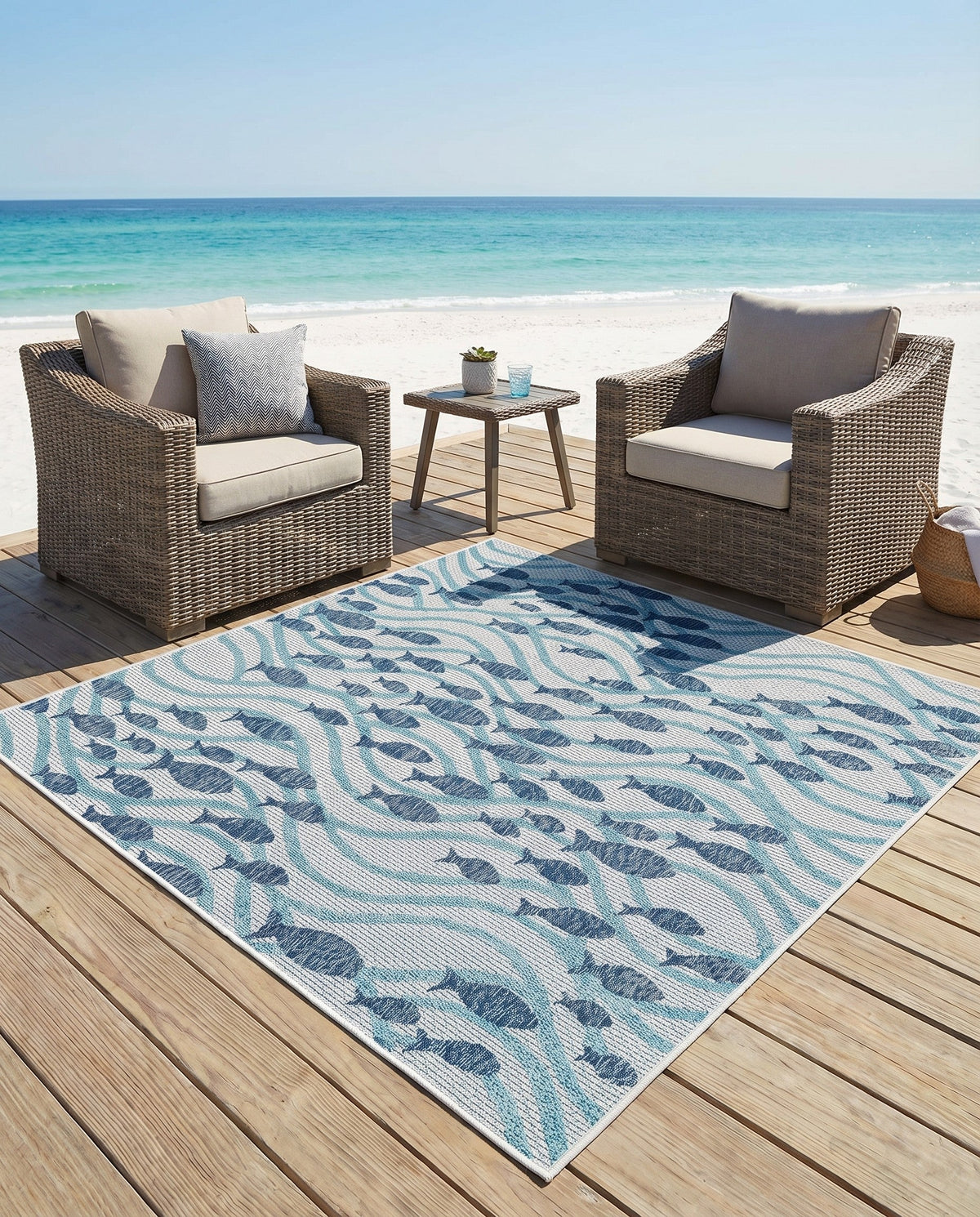 Seaside Haven Rugs Collection Area Rug -  Harbor Square Blue  lifestyle 98