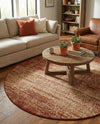 Autumn Meadow Collection Area Rug -  Ironbark Round Terracotta  lifestyle 56