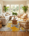 Meadow Breeze Collection Area Rug -  Clover Rectangle Yellow  lifestyle 54
