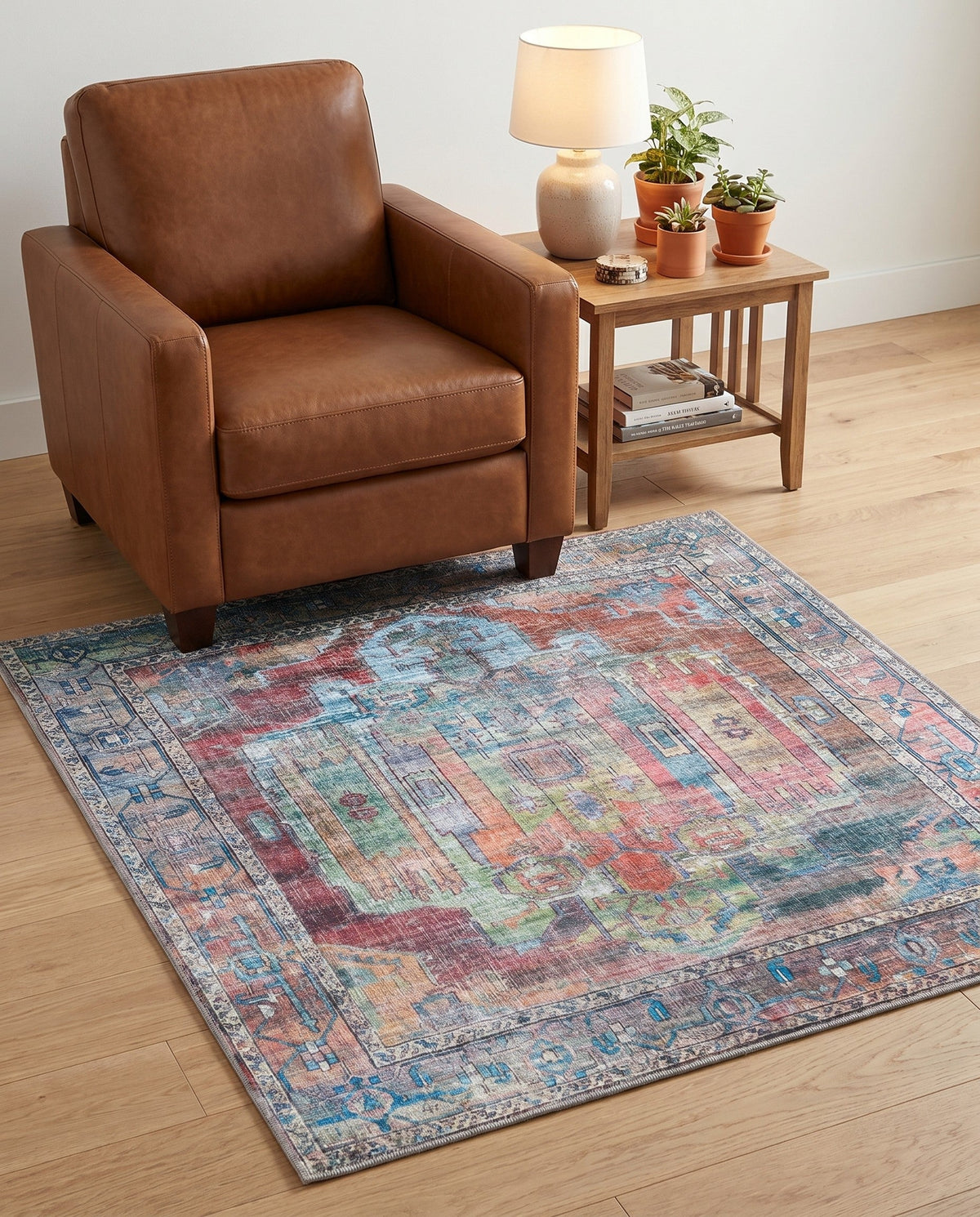 Zahara Oasis Collection Area Rug - Sahara Square Multi  lifestyle 151