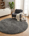 Eternal Plush Oasis Collection Area Rug -  Tranquility (Smoke) Round Smoke  lifestyle 41