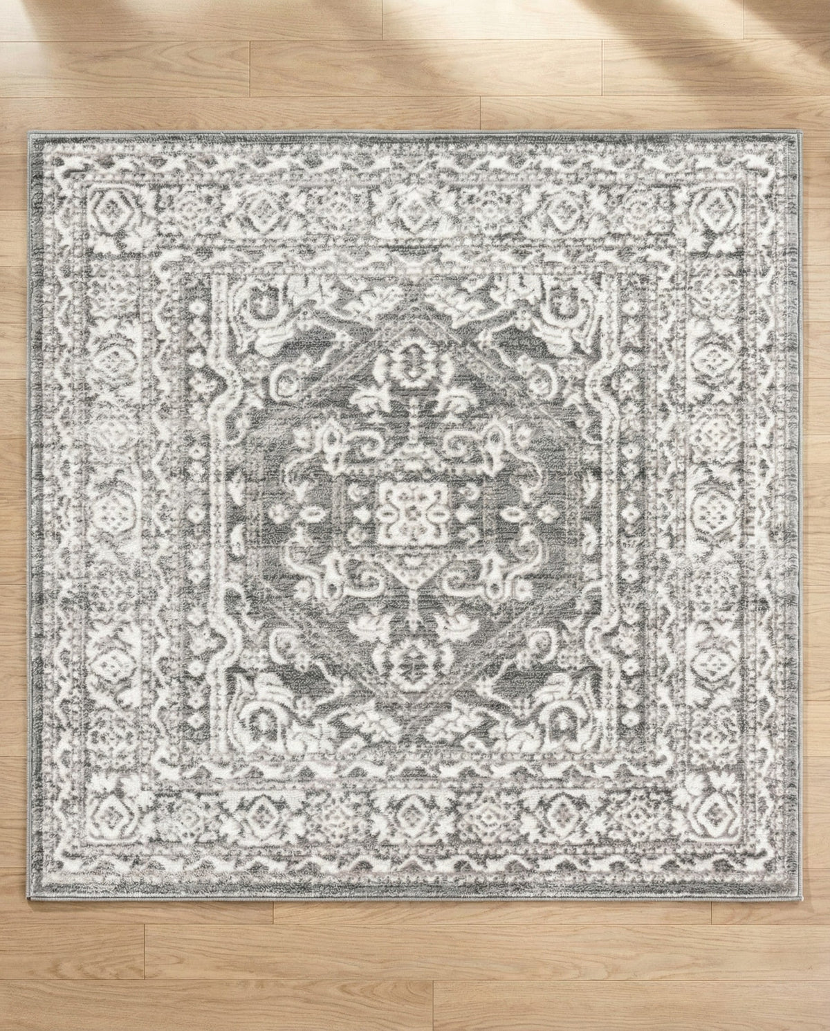 Charleston Elegance Collection Area Rug - Harborview Square Gray  lifestyle 184