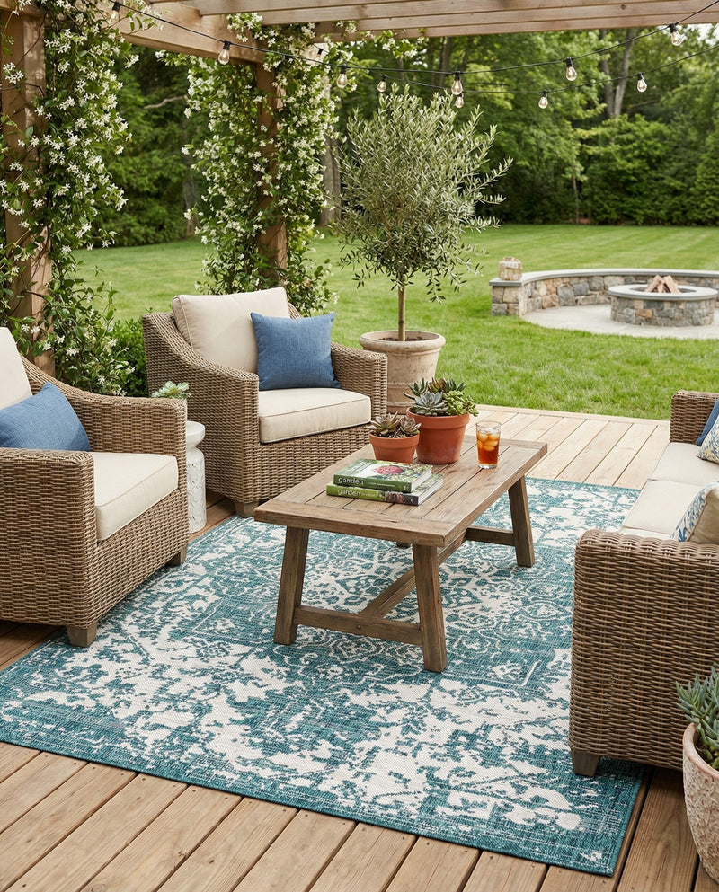 Urban Oasis Rugs Collection Area Rug -  Penthouse (Teal) Rectangle Teal  lifestyle 17