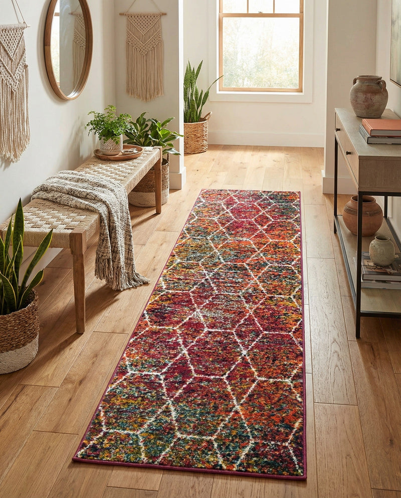 Trellis Mosaic Collection Area Rug - Arborville (Multi) Runner Multi  lifestyle 36