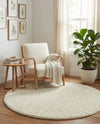 Plush Oasis Collection Area Rug - Serenity (Pure Ivory) Round Pure Ivory  lifestyle 41