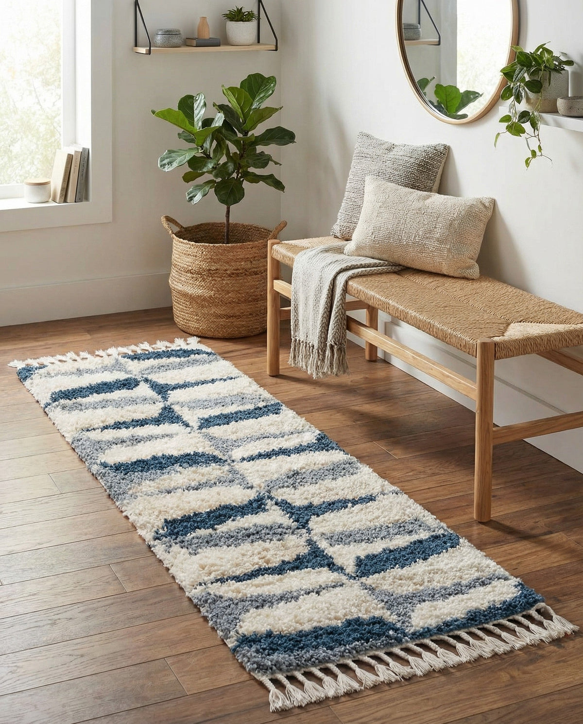 Cozy Cove Shag Collection Area Rug -  Tidewater Runner Blue  lifestyle 59