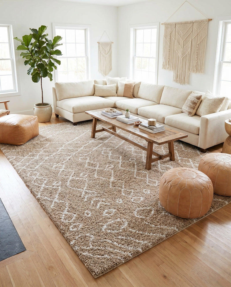 Casablanca Comfort Collection Area Rug -  Fez Rectangle Taupe  lifestyle 32