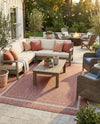 Terrace Fringe Collection Area Rug - Veranda (Rust Red) Rectangle Rust Red  lifestyle 37