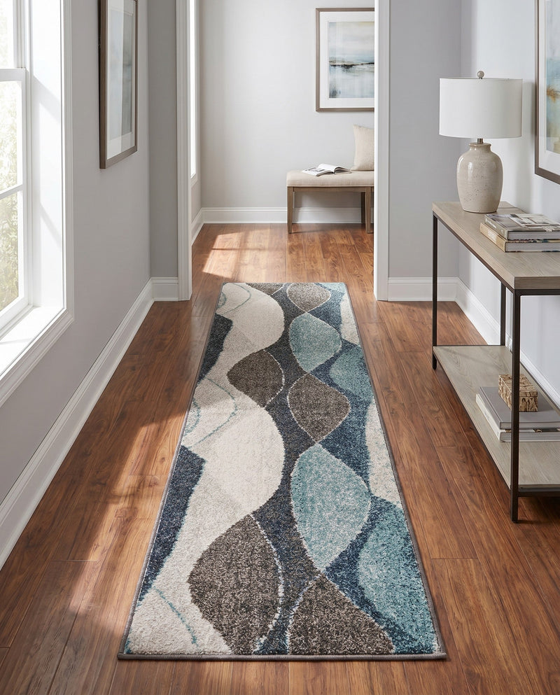 Autumn Meadow Collection Area Rug -  Emberglow Runner Blue Gray  lifestyle 85